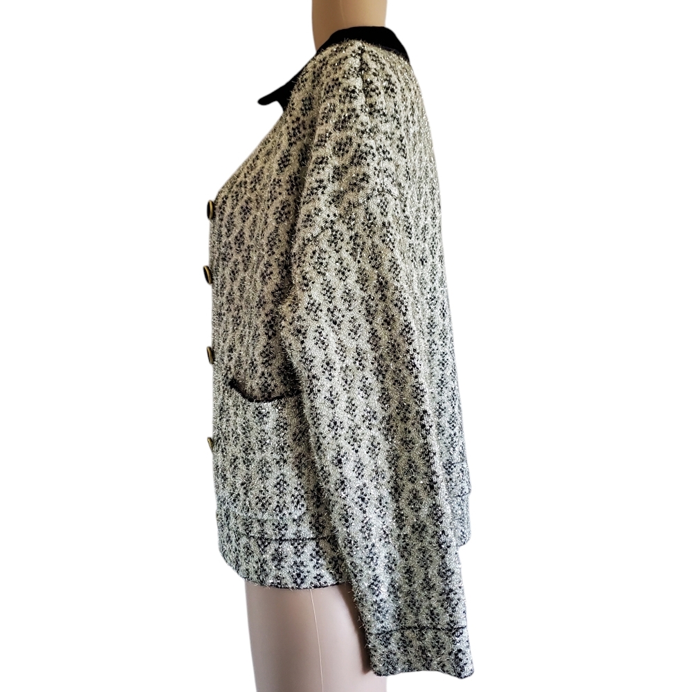 Sandro Jazy Metallic Cropped Tweed Jacket (1/US S) - Picture 5 of 9